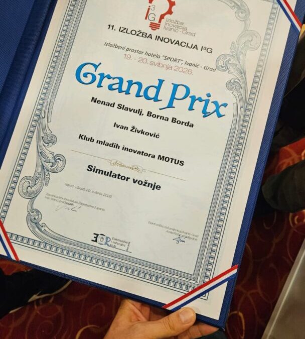 Sjajni rezultati Kluba mladih inovatora MOTUS na 11. Izložbi inovacija Ivanić-Grad I3G!