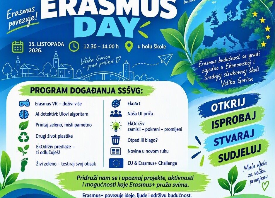 DAN ERASMUSA – “Erasmus budućnost se gradi zajedno!” – Srednja strukovna i Ekonomska škola Velika Gorica obilježavaju Dane Erasmusa